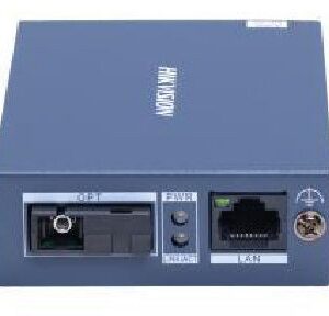 Hikvision 20KM 100Mbps Fiber Transceiver 1x 100M RJ45 & 1x 100M SC ports, 4kV Surge Protection
